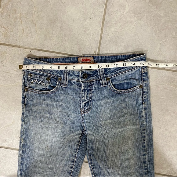 NOBO Jeans Women’s 30 Flare Distressed Jeans Waist Light blue Denim Low Rise - Picture 6 of 8